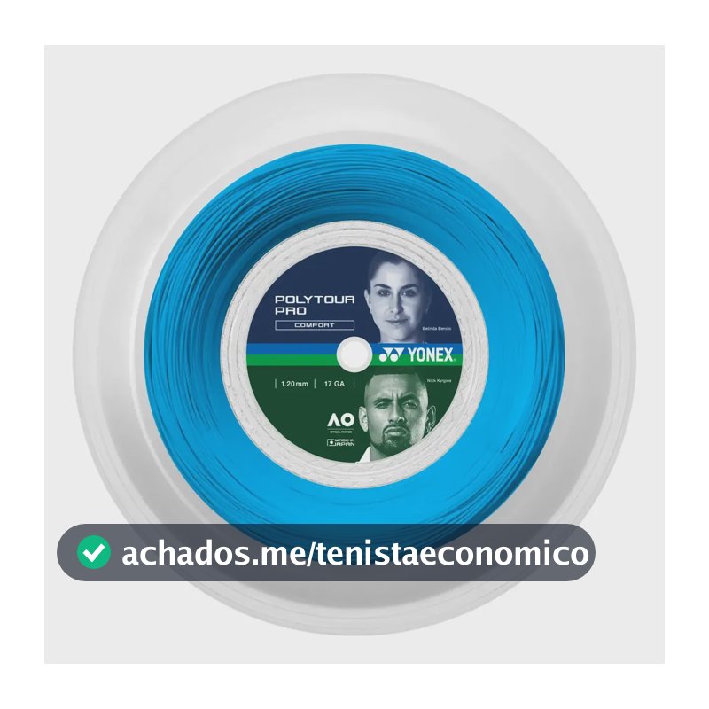 Rolo De Corda Yonex Poly Tour Pro Azul 1.20mm 200m 1.2 Mm Azul