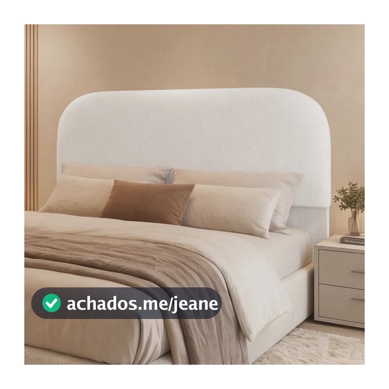 Cabeceira Cama Box Casal 140cm Orgânica Lanna Linho Cru