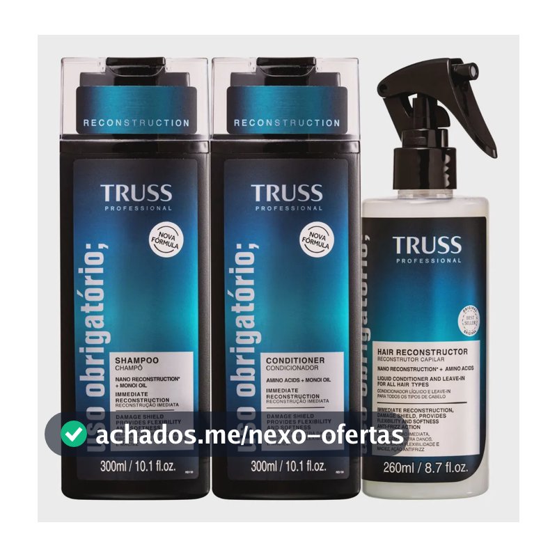 Kit Truss Uso Obrigatório com Shampoo, Condicionador e Spray Reconstrutor