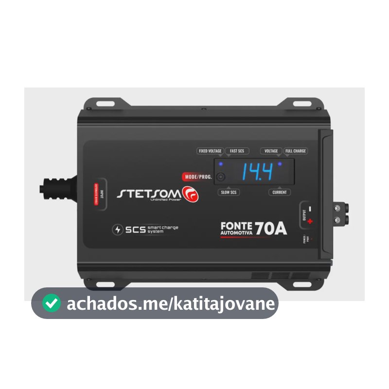 Fonte Carregador Stetsom Infinite 70A para Som Automotivo Bivolt com Cooler