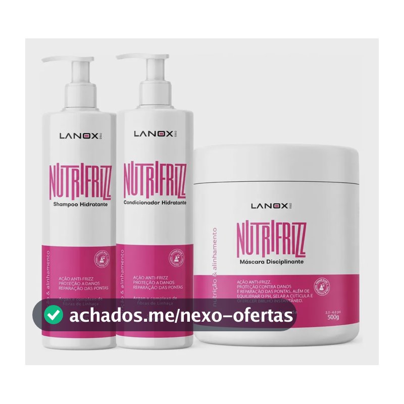 Shampoo Condicionador Hidratante + Máscara Nutrifrizz Lanox