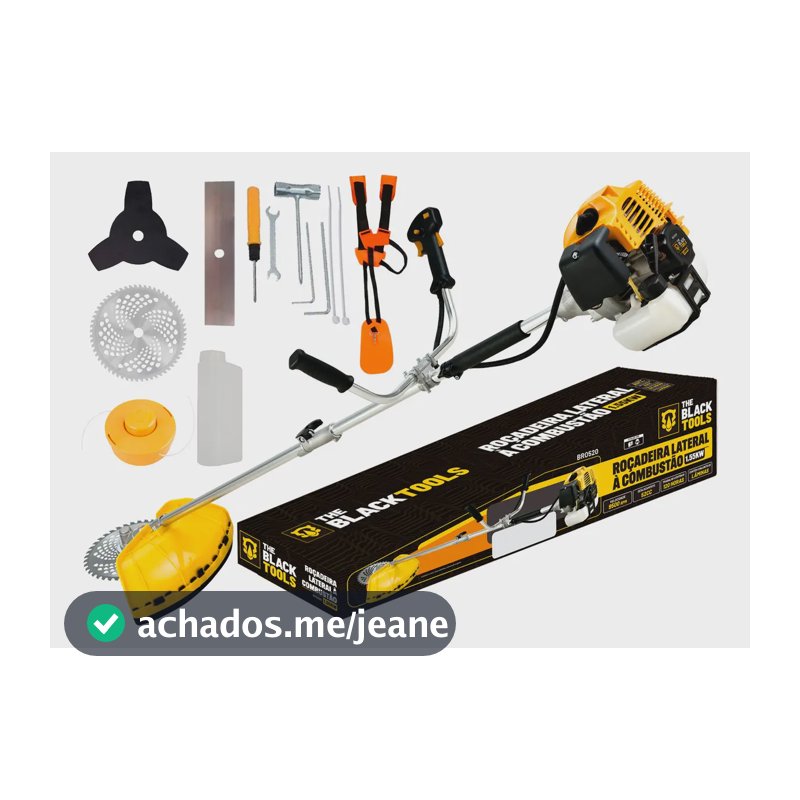 Roçadeira Lateral A Gasolina 4 Em 1 52cc Capacidade de 1200ml 9500 Rpm Com Acessórios The Black Tools