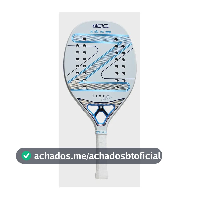 Raquete de Beach Tennis Zeiq Light Leo Branco 3K com Shield System