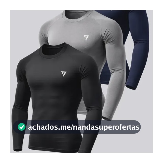 Kit 3 Camisetas Térmicas Masculina Segunda Pele Camisa Uv50-