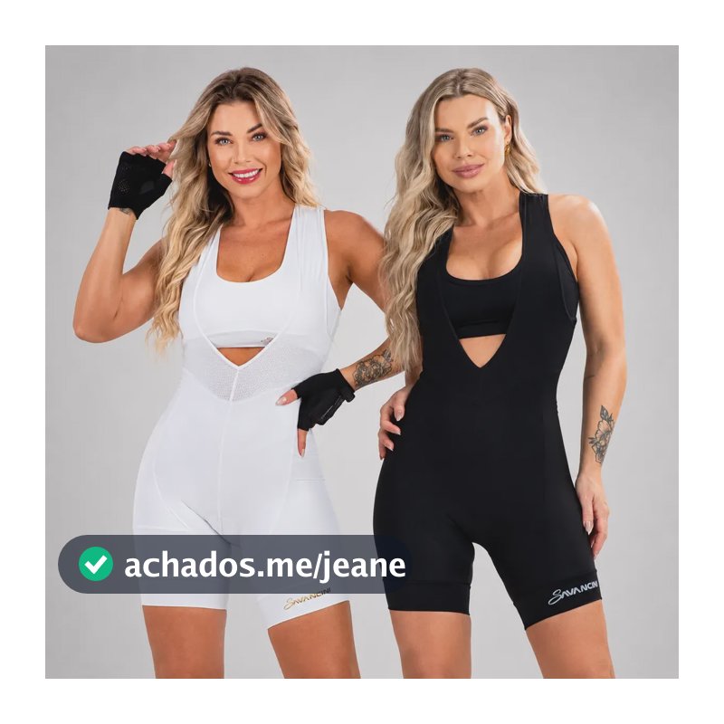 Savancini Bretelle Feminino Gel Ciclismo Branco Poliamida Preto M