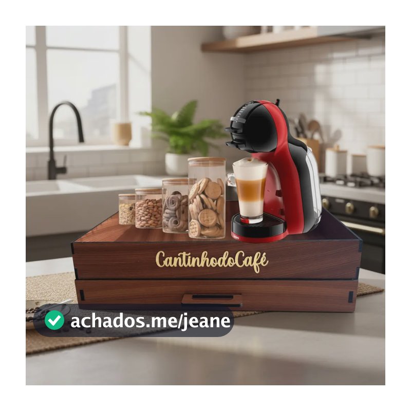 Porta-cápsulas E Bandeja Decorativa Mdf Café Dolce Gusto Marrom-escuro