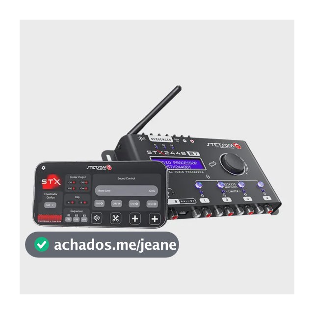Processador Áudio Digital Stetsom STX2448 BT Automotivo com Bluetooth de 4 Vias