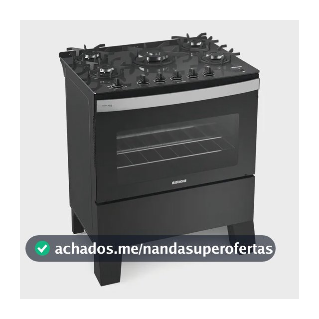 Fogão De Piso Itatiaia 5 Bocas Tc Itaglass Plus Cor Preto