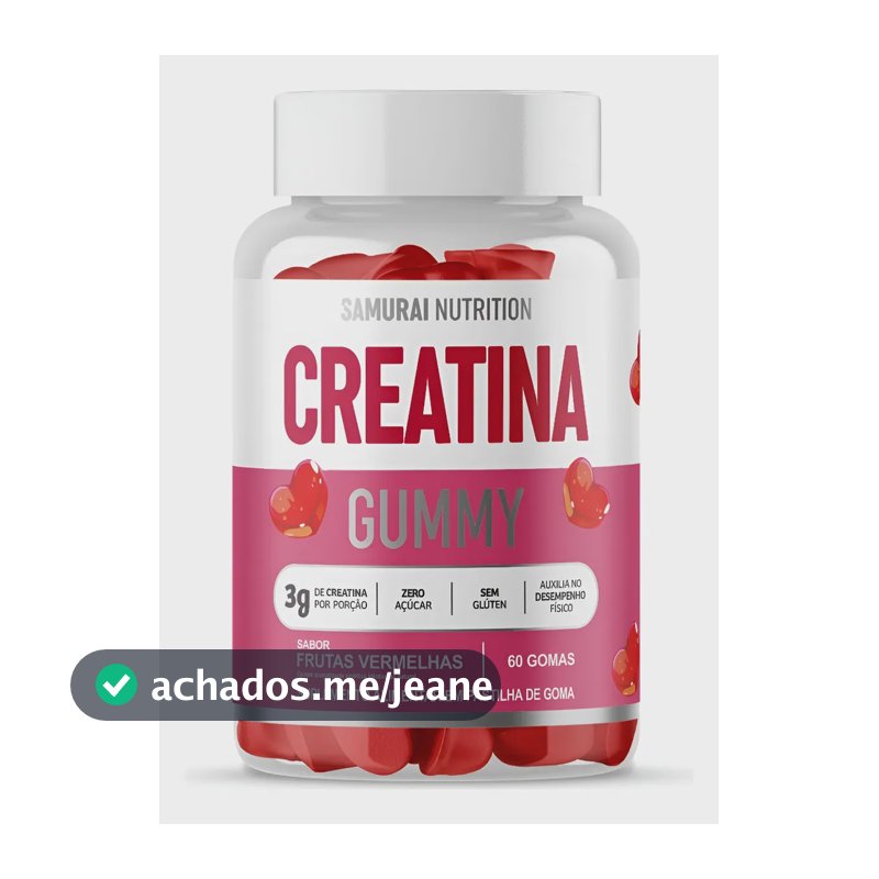 Creatina Gummy Samurai Nutrition Sabor Frutas Vermelhas 60 Gomas Sem Glúten