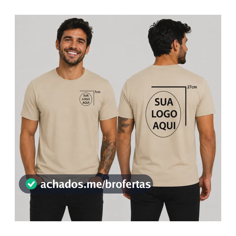 Camisa Personalizada Com Logo Marca 100% Algodao Urbana Top White P