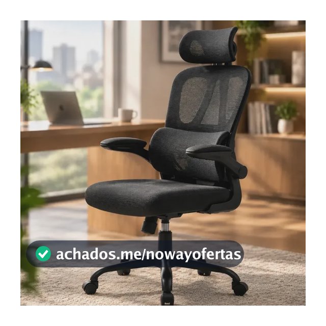 Cadeira Escritório Ergonômica Mesh Suporte Lombar Sitolia Preto Malha