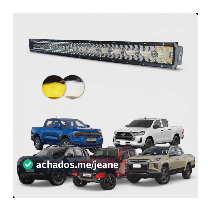 Barra Led Curva 480w 80cm Dual Color Com Strobo Off-road