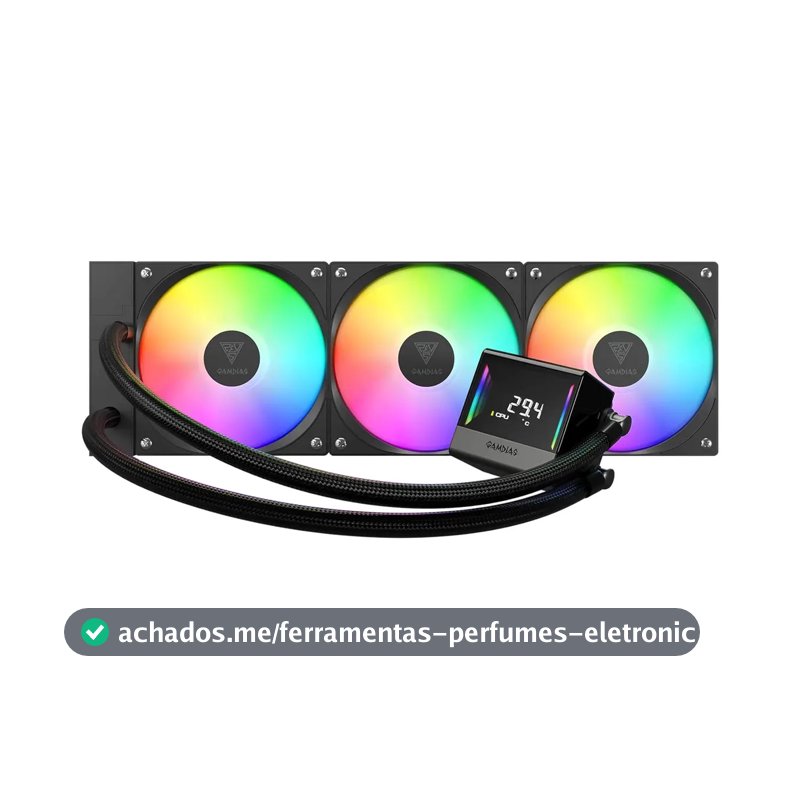Water Cooler Gamdias Chione E4-360 Preto Display Argb 360mm
