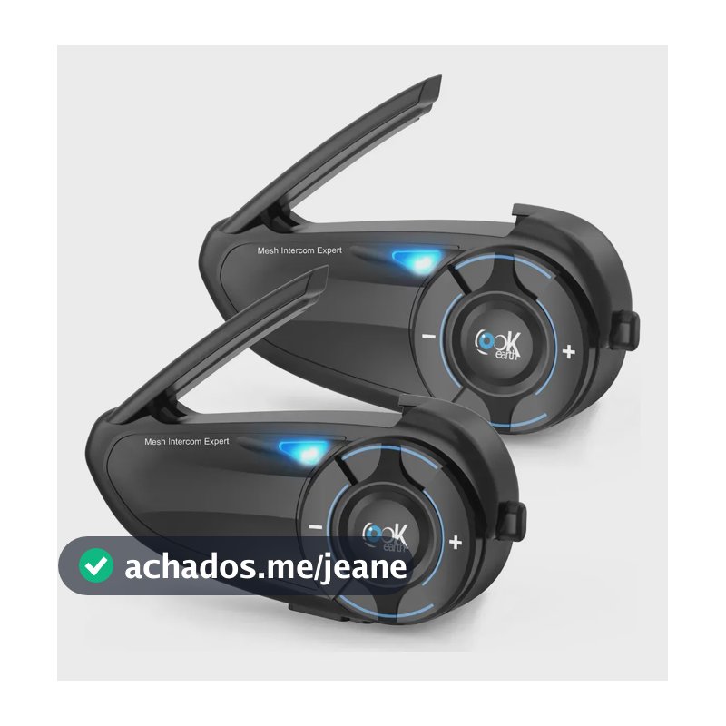 Intercomunicador Bluetooth Lookearth Q8 Para Moto, Kit 2 Unidades Com Mesh, Rádio Fm E Ip67-GL