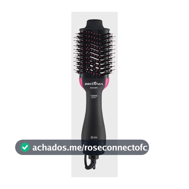 Britânia Escova Secadora Bec02pr 4 Em 1 1300w Cor Preto e Rosa