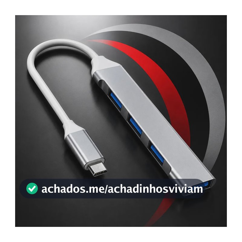 Hub Usb Type C 5 Gbps Extensor Adaptador 4 Portas Usb 3.0 Computador Pc Notebook Celular Smartphone Tablet Chrome Technology