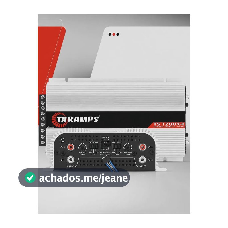 Amplificador Taramps Ts 1200x4 1200w De Potência 4 Canais Estéreo Para Som Automotivo Branco Branco