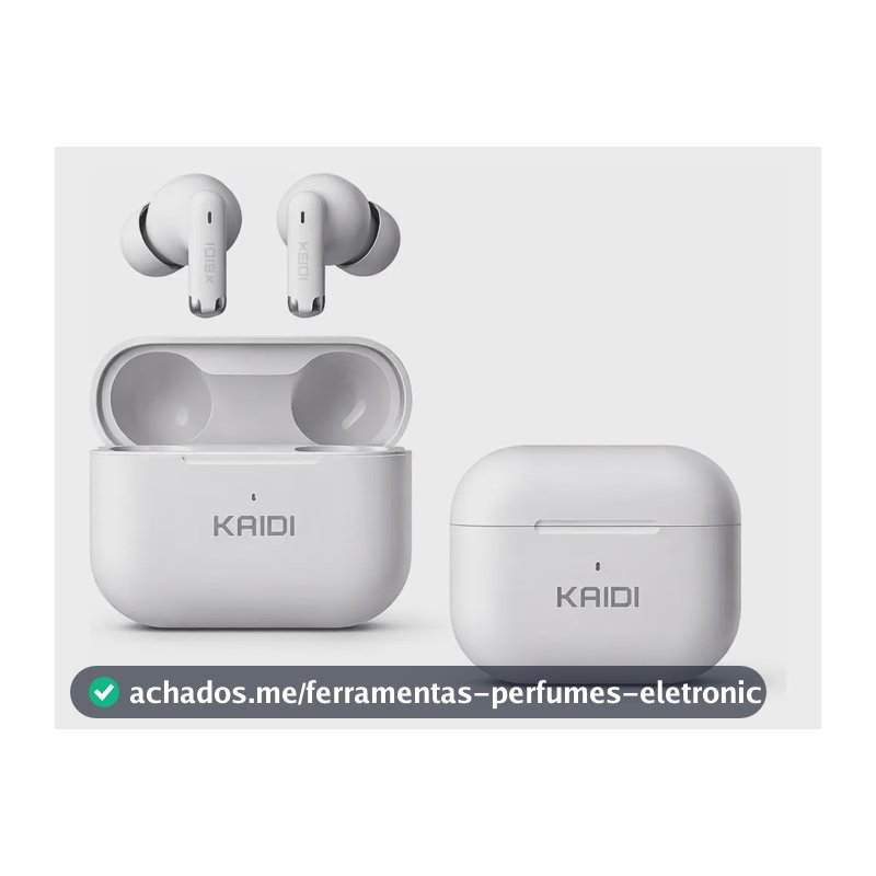 Fone Bluetooth 5.4 Sem Fio Tws Kaidi Kd780 Graves Potentes Branco
