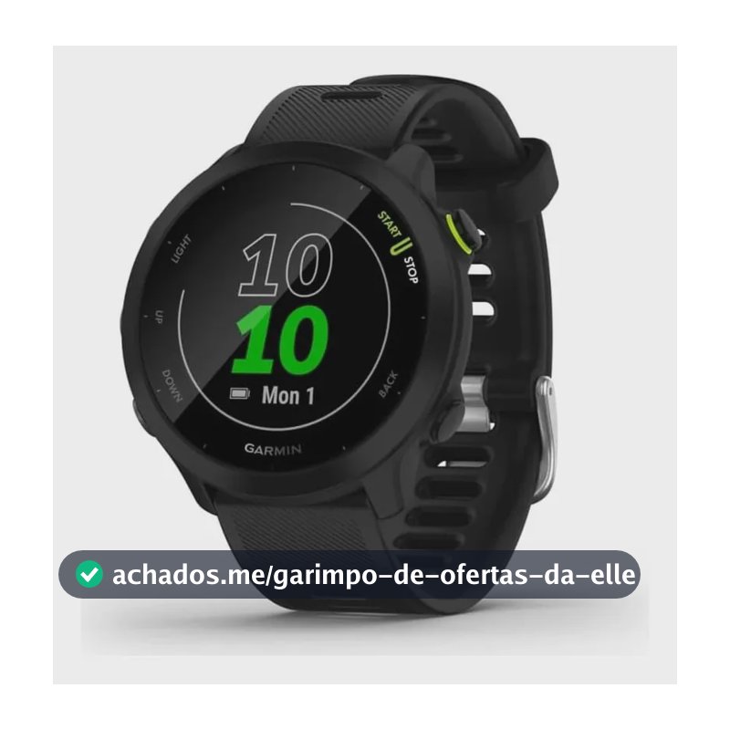Relógio Garmin Forerunner 55 1.04  Preto, Pulseira Black Black Milanês Preto