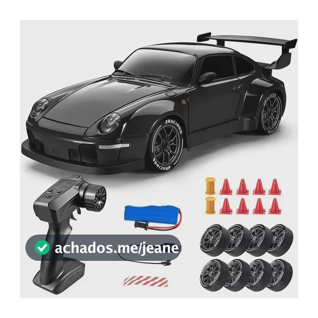 Carrinho Rc Drift 4wd Recarregável Com Controle Preto