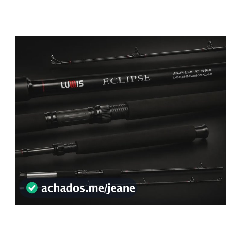 Vara Molinete Lumis Eclipse 2,10m E 2,70m 2 Partes Praia Mar Preto 7 Pés (2.10m) - 30lb