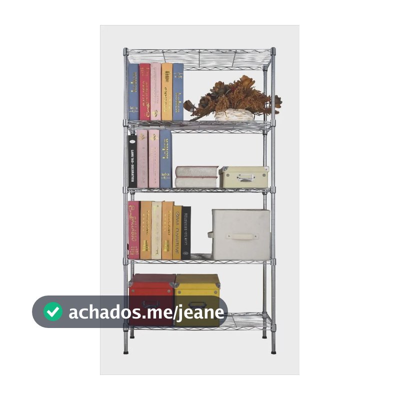 Estante Aço 5 Prateleiras Cromada Aramada 180 Cm Cromado (prata)