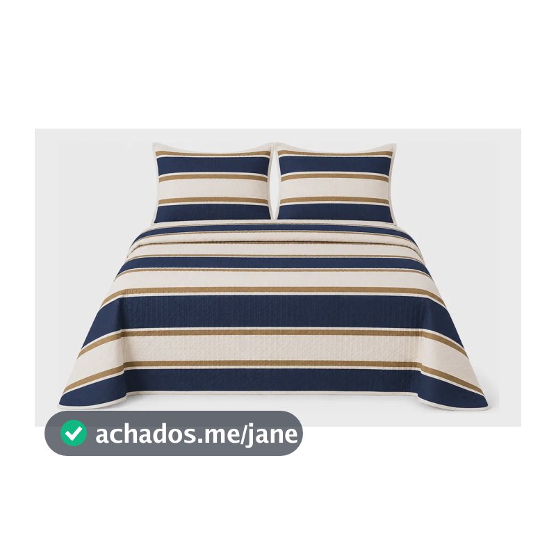 Colcha Cobre Leito Queen Size King Piquet Ss Têxtil Listrada Listrado