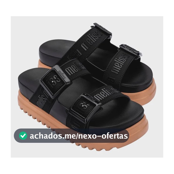 Sandália Feminina Papete Cozy M-lover Platform Melissa Preto Liso 37