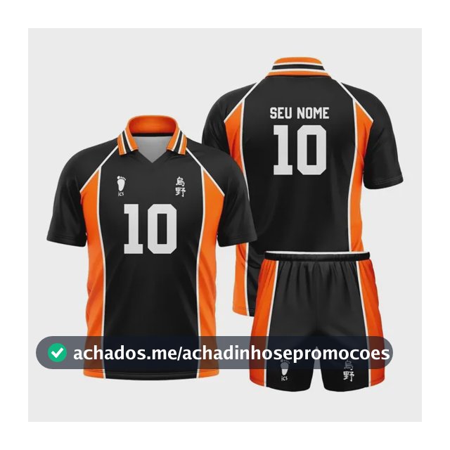 Kit Camisa + Short Karasuno Anime Haikyuu Personalizável