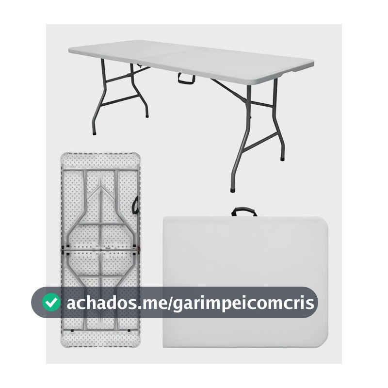 Mesa Dobrável Vira Maleta Com Alça Portátil 1.80m Para Camping Pesca Jardim Área Externa Ou Interna Salão De Festas Gourmet Cor BrancoLuvinco