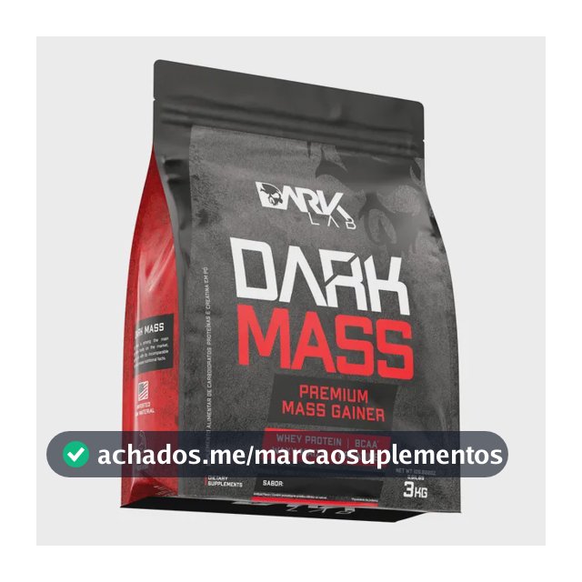 Hipercalórico Dark Mass 3kg Chocolate Branco c/ Morango Dark Lab