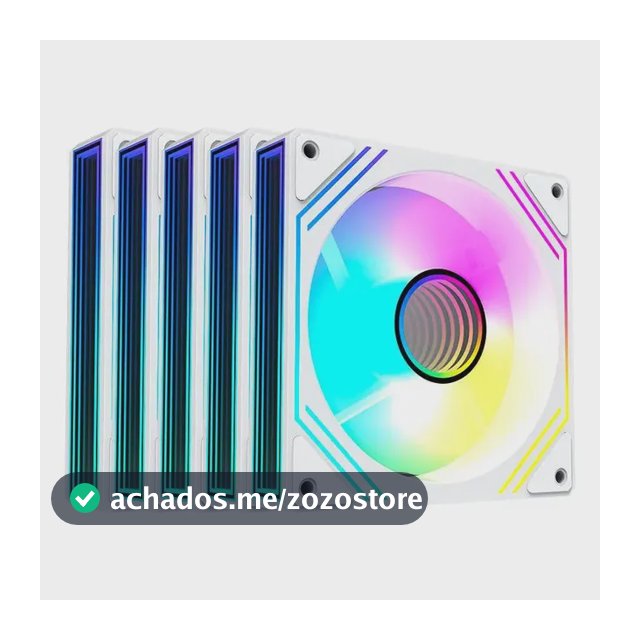 Kit Ventoinhas Acegeek Neon, Argb, 5x120mm, Branco