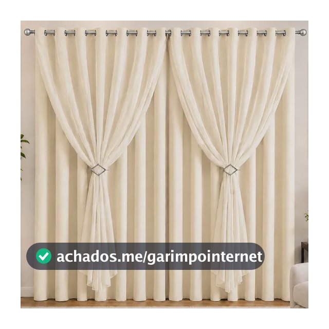 Cortina Sala E Quarto Leve 3,00x2,50m Com Forro Micro Luxo