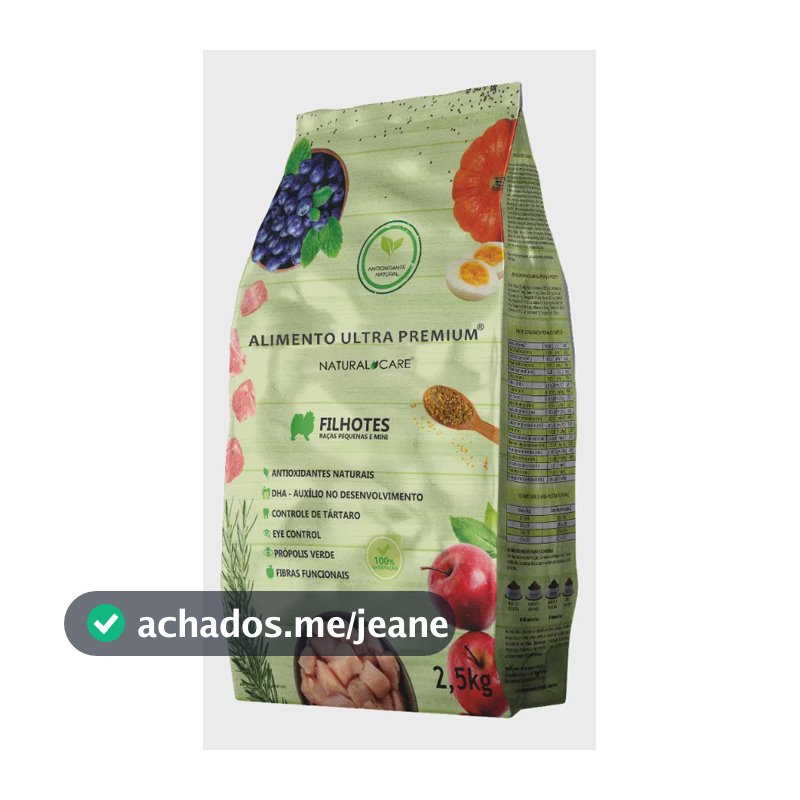 Ração Seca Super Premium Cães Filhotes Pequenas 2.5kg Naturalcare