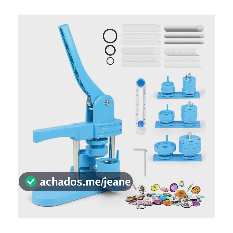 Kit De 3 Máquinas De Botons Advertising Photobots 32/44/58 Mm/150 Unidades Personalizável De Acordo Com Suas Especificações Azul