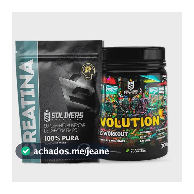Creatina 250g + Pré-treino Blueberry Evolution 300g - Soldiers Nutrition