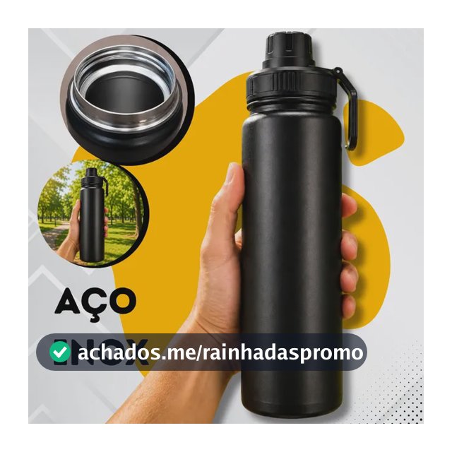 Garrafa De Água Termica 800ml Café Inox Copo Frio E Quente Preto