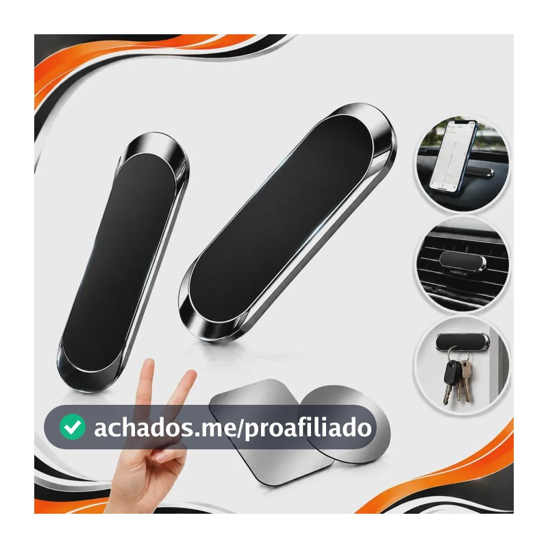 Kit 2 Suporte Celular Carro Magnético Imã Painel Veicular