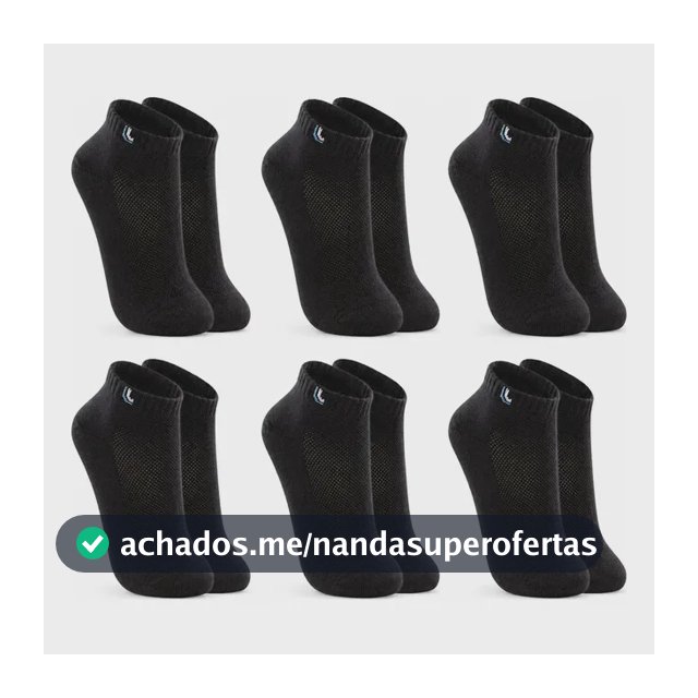 Kit 6 Pares Meias Lupo Cano Curto Algodão Au Sport Original Preto Cano Curto Meia Lupo Academia Caminhada 33-36