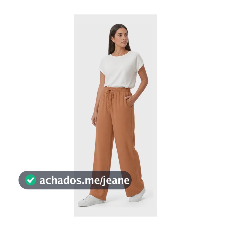 Calça Wide Leg Duna Feminina Conforto Lisa Leve Não Marca Marrom Lisa Gg