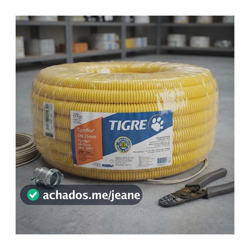 Conduite Amarelo Tigre Flex 25mm X 3/4 Rolo 50mts Corrugado