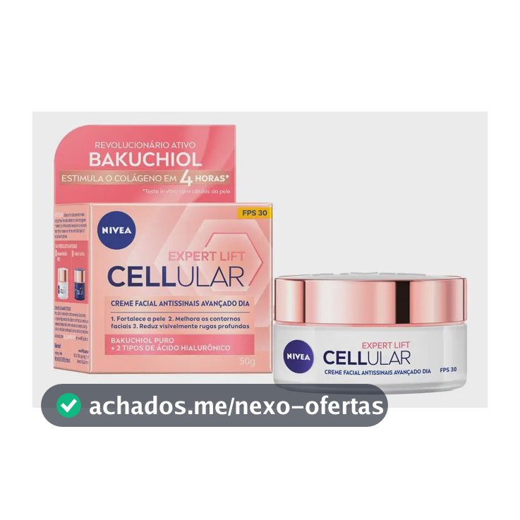NIVEA Creme Facial Antissinais Cellular Lift Dia FPS 30 50ml, Fortalece a Pele, Reduz Rugas, Estimula Colágeno, Bakuchiol Puro, Cuidado Diário