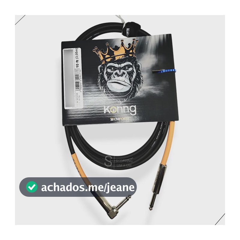Cabo Tecniforte Gorilla Konng P10 P10l 3,05m Baixo Guitarra