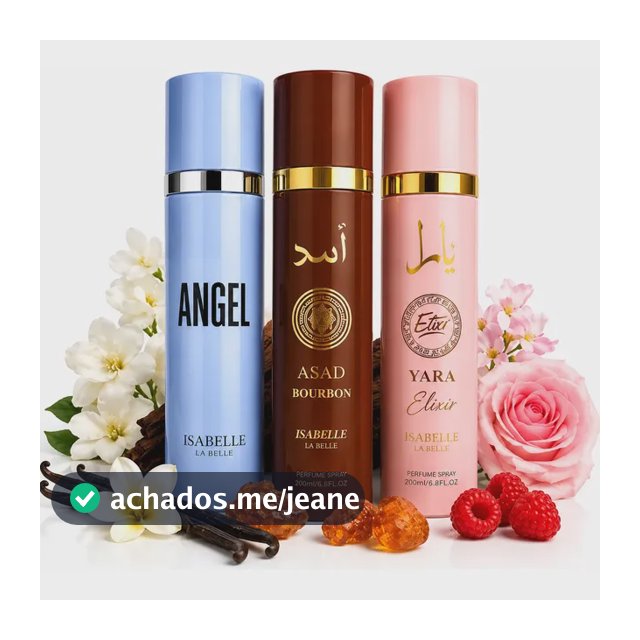 Perfume Árabe Body Splash 300ml Isabelle La Belle Original Asad Bourbon Yara Elixir Angel Escolha O Modelo