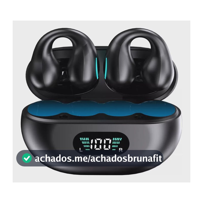 Fone de Ouvido Hancdon Q71 Sem Fio TWS Bluetooth 5.3 com Cancelamento de Ruído e Bateria de 40h para Academia e Corrida Preto