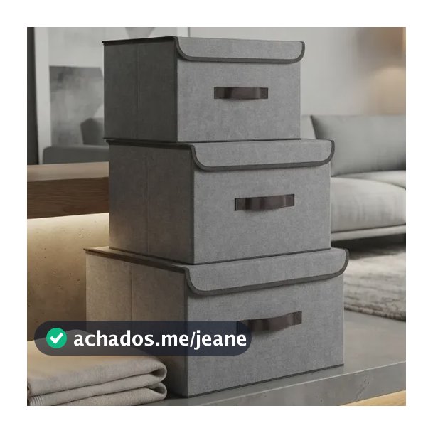 Kit 3 Caixa Organizadora Multiuso Dobrável Tampa Itens Leves
