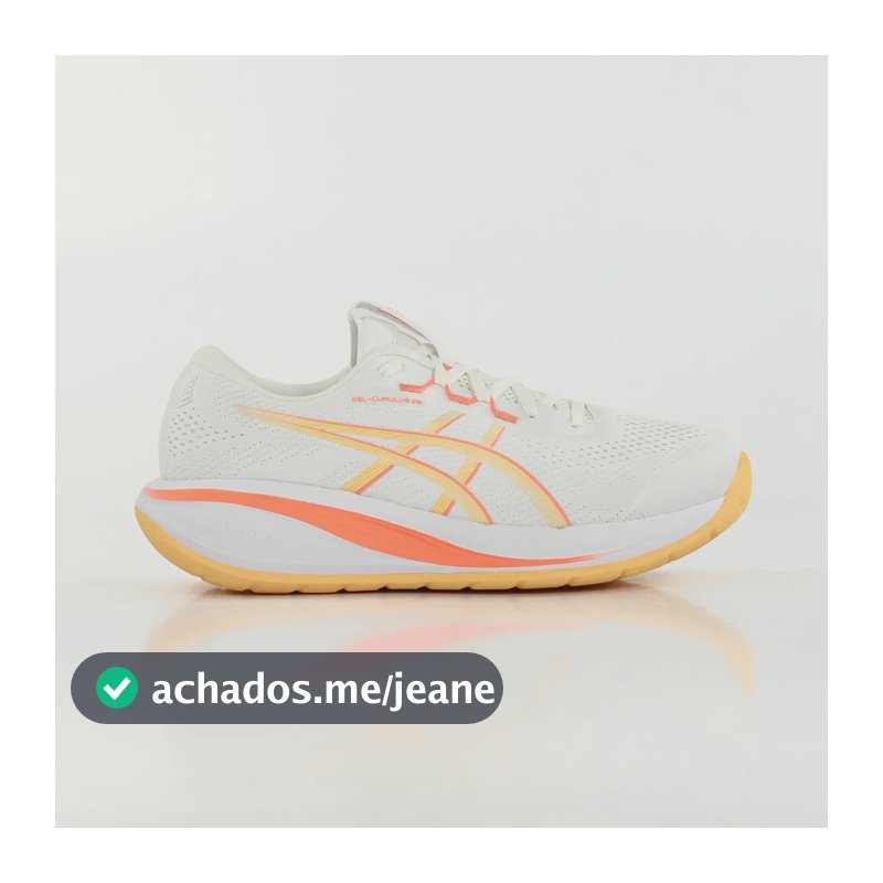 Tênis Asics Gel Cumulus 28 Corrida Maratona Amortecimento Branco-laranja 38 Br