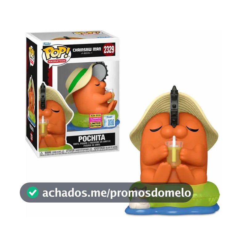 Boneco Funko Pop! Chainsaw Man Pochita Com Chapéu De Sol