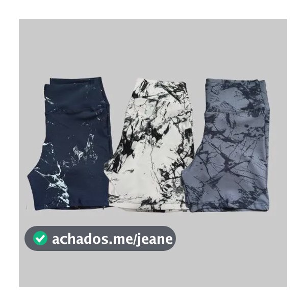 Kit 3 Shorts Femininos Marmorizados Fitness Cintura Alta Preto Branco Cinza M