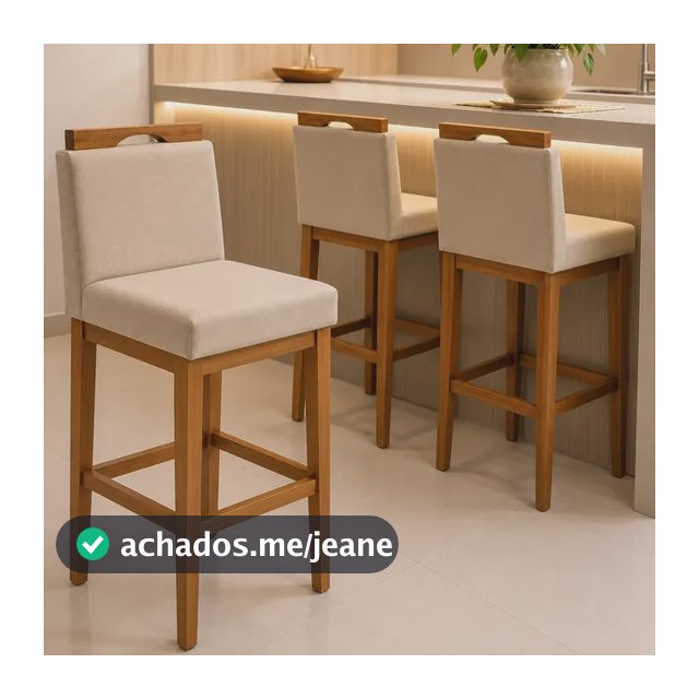 Kit 2 Banqueta Alta Cozinha  Balcão Encosto Madeira Bancada